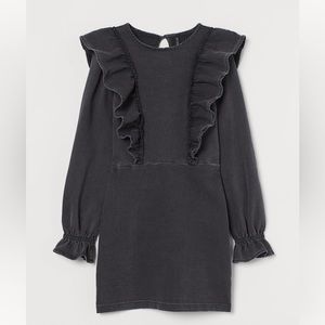 H&M Ruffle-trimmed denim dress